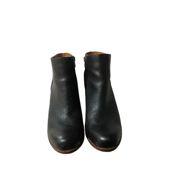 Kork-Ease Women's Black Leather Wedge Booties US Size 6.5 M Zip Up - Picture 3 of 7